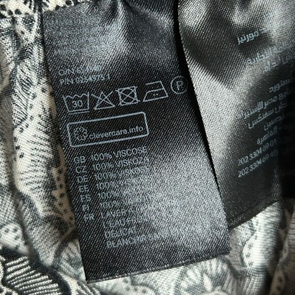 🖤 SIZE 10 H+M BLACK WHITE PATTERN SOFT VACATION HAREM PAJAMA STYLE PANTS - Picture 6 of 7